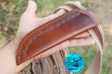 9" INCH HAND MADE PURE COW LEATHER SHEATH FOR FIXED BLADE KNIFE 1305