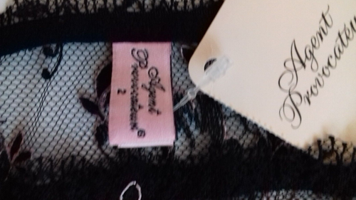 AGENT PROVOCATEUR SUPER RARE VINTAGE EVALYNE BLACK/PINK BRIEF 2 SMALL UK 8 BNWT - Picture 5 of 5
