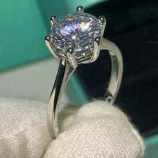 3.00Ct Round Cut Lab Created Diamond 14K White Gold FN Solitaire Engagement Ring