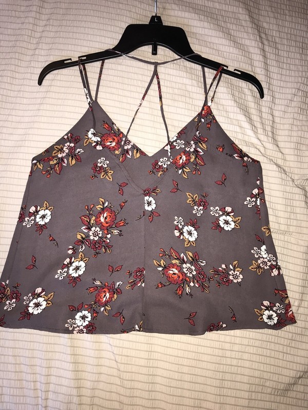 WET SEAL BEAUTIFUL STRAPPY Drk Purple FLORAL BLOUSE Size XS
