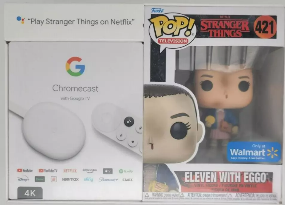 Chromecast with Google TV (4K) Streaming Media Player - with Funko POP! TV  Stranger Things Eleven with Eggos