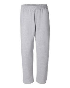 Gildan Cotton Drawstring Blank Plain Adult Sweatpants Fitted Bottom Light Gray M | eBay