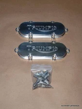 Triumph 750 T140 Valve Cover Set BILLET ENGRAVED USA-made ahrma racing custom