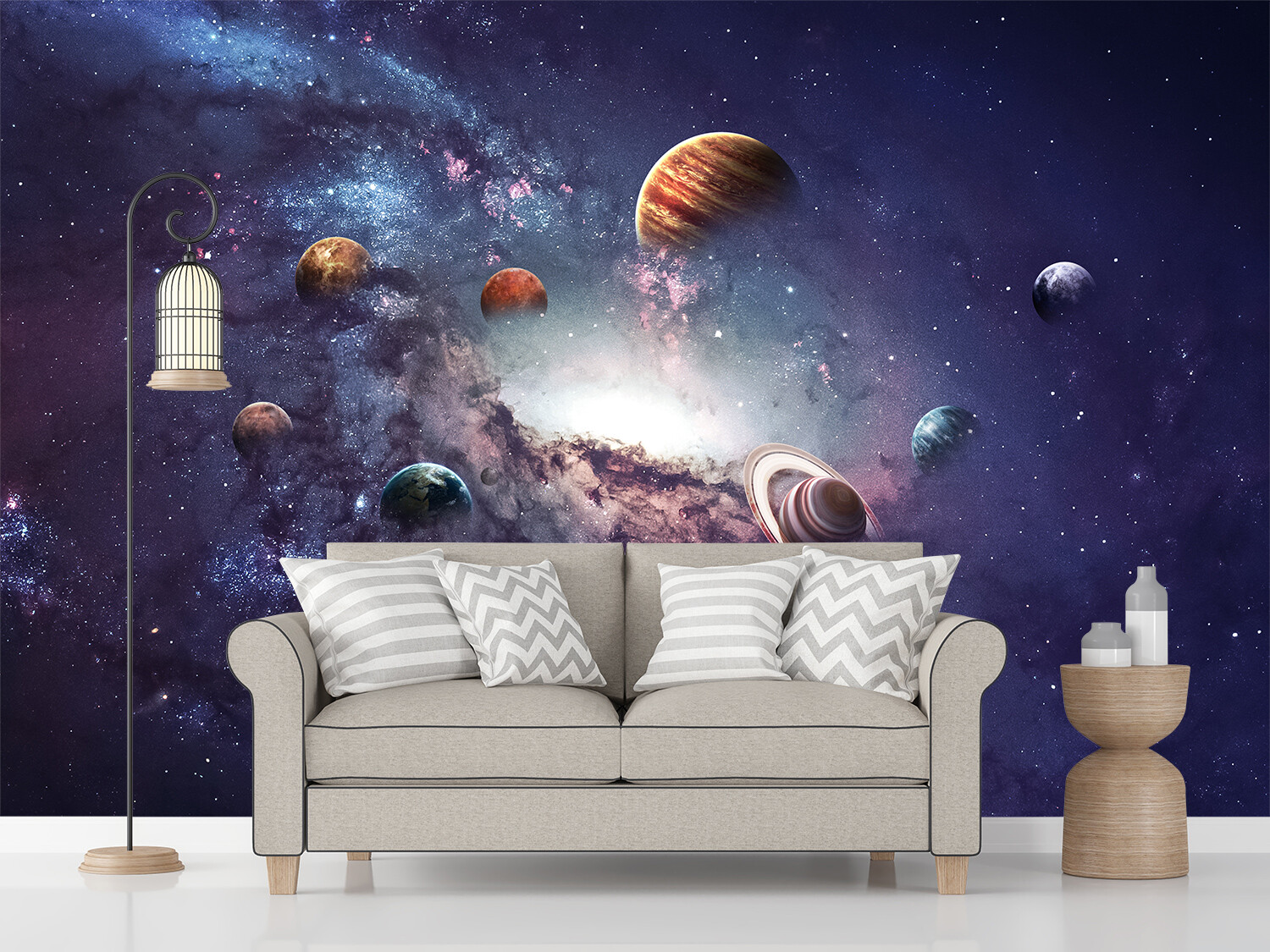 Hmwy Hand Painted Luminous 3d In Planet Wallpap For The Sticker Dark Dcor Kids Mural Room Home Glow Wall
