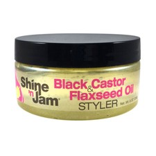 UPC 077312412005 product image for [AMPRO] SHINE N JAM BLACK CASTOR & FLAXSEED OIL STYLER 8OZ HAIR GEL | upcitemdb.com