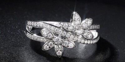 Bypass Engagement Ring 925 Sterling Silver 2Ct Round Simulated Diamond