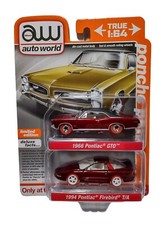 Auto World Ultra Red Chase '66 Pontiac GTO '94 Firebird T/A Target 2pk Rare