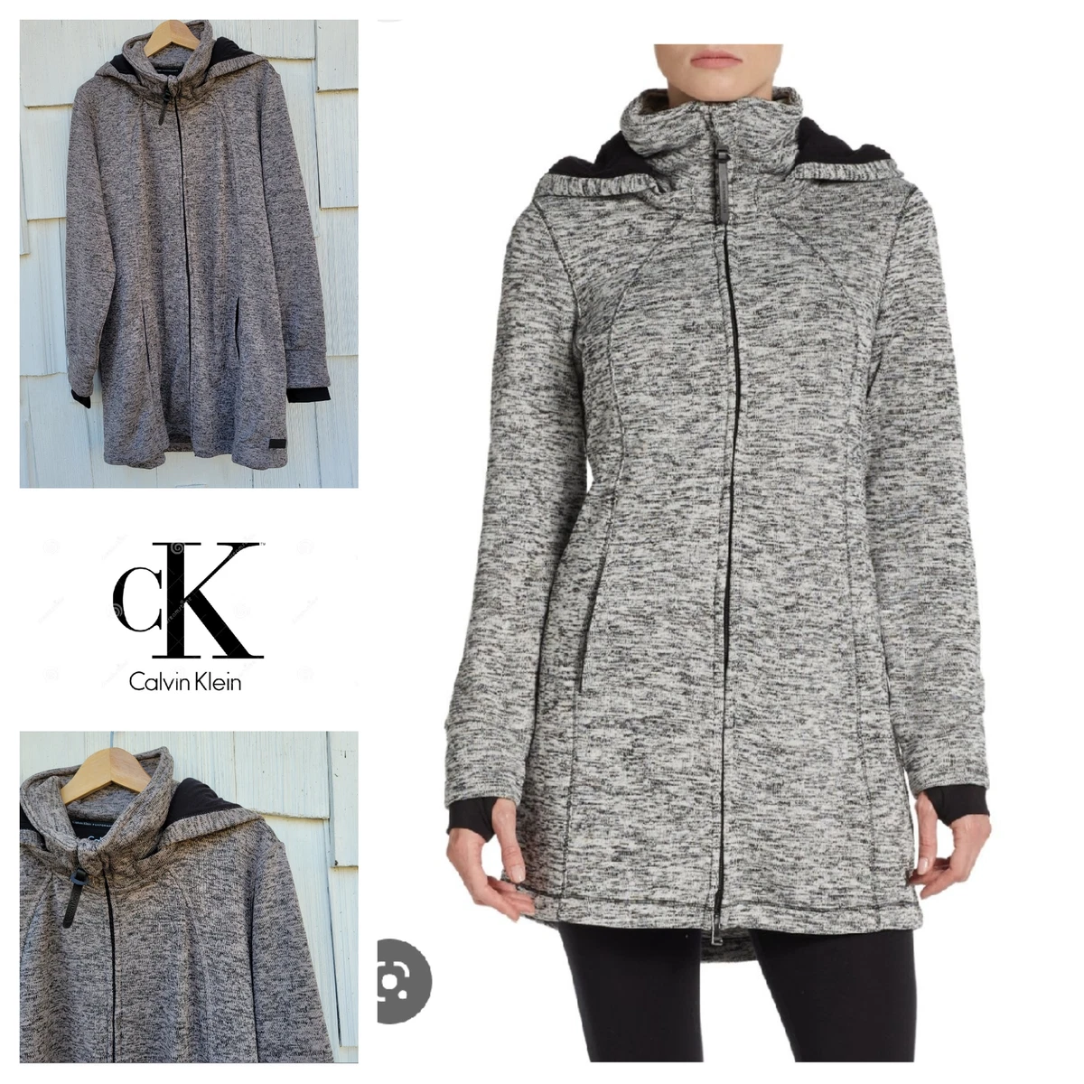 Calvin Klein Marled Hooded Performance Jacket 3X