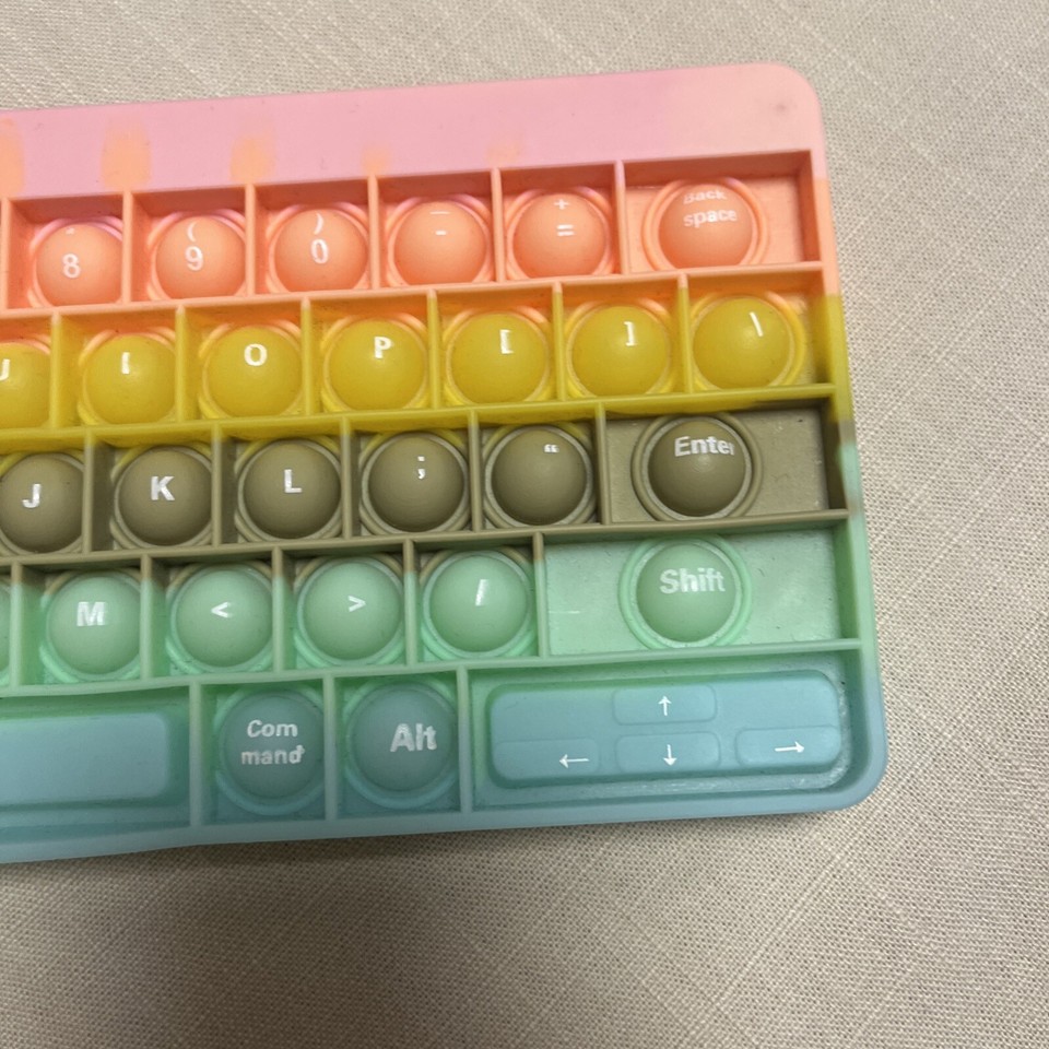 Pastel Pop It Keyboard Shape Push Bubble Fidget Stress Toy | eBay UK