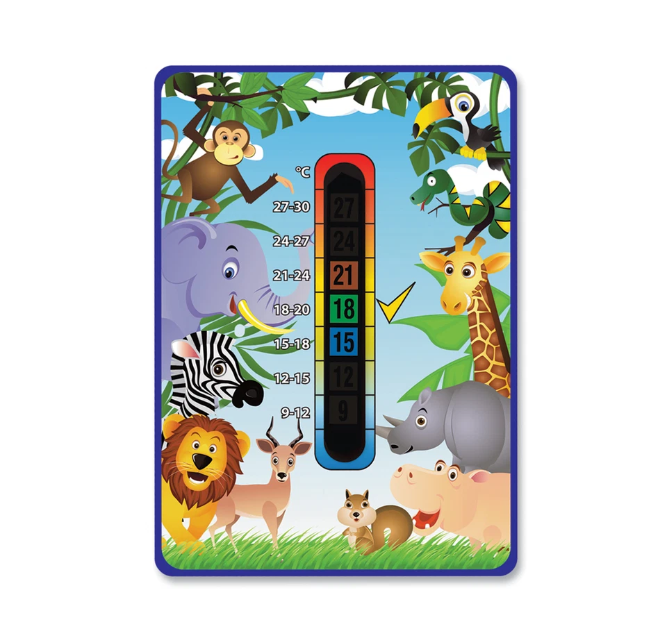 BABY SAFE IDEAS Baby/Kind - 'Happy Family' Dschungel Kinderzimmer Sicherheitsraum Thermometer