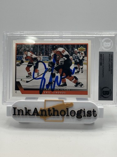 1993-94 Upper Deck #30 Eric Lindros Auto Firmato BAS Beckett - Foto 2 di 4