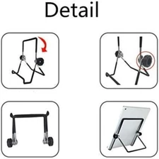 Portable Tablet Stand Adjustable Metal Phone Foldable Mount Holder Cradle