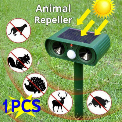 1*SOLAR TIERVERTREIBER ULTRASCHALL MARDER KATZEN HUNDE GEGEN MÄUSE-ABWEHR SCHREC