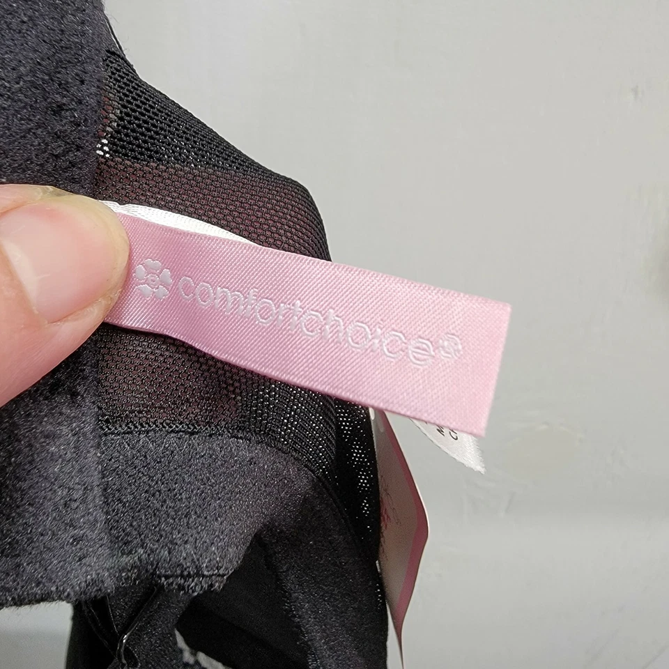 Sujetador negro 44DDD Comfort Choice nuevo con etiquetas soporte completo encaje floral para mujer Foto 4 de 4