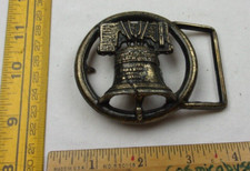 Liberty Bell patriotic belt buckle vintage metal