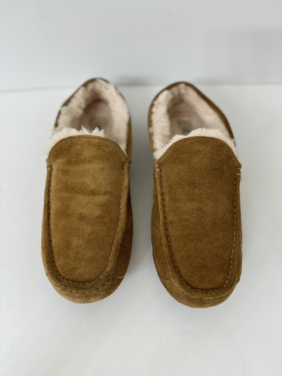 UGG Mens Ascot Slipper Loafer Leather Slip-On Slippers Lined  display picture 1