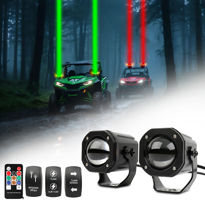 ATV UTV RZR Laser Spot RGB LED Lights Whipless w/Remote For Can-Am Defender Max