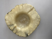Vtg Carved Marble Ashtray Dish Heavy Thick Stone Carved MCM Large 8 x 8 READ