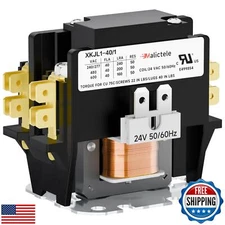 HVAC Contactor, Malictele 1 Pole 40 Amp 24V Coil Air Conditioner Contactor Re