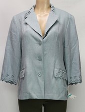 Alfred Dunner Women's Blazer 3/4 Sleeve Aqua Size 16