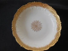 Haviland Limoges antique gold trim serving bowl