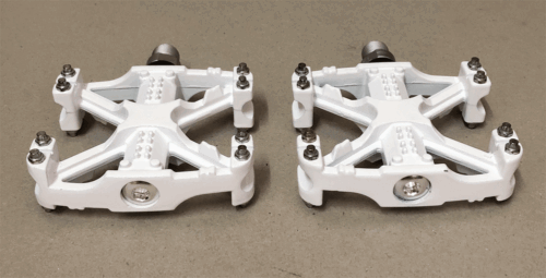 Vintage Old School GT MTB / BMX Bicycle Alloy Pedals 9/16 Flat-Platform WHITE - Picture 6 of 6