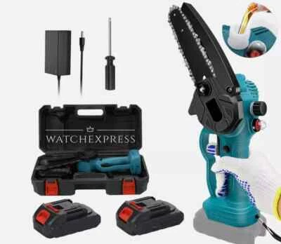 MINI MOTOSEGA Doppia BATTERIA ad OLIO piccola MOTOSEGA Professionale 6 POLLICI