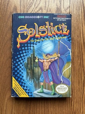 Solstice: The Quest for the Staff of Demnos Nintendo NES 1985 With Poster