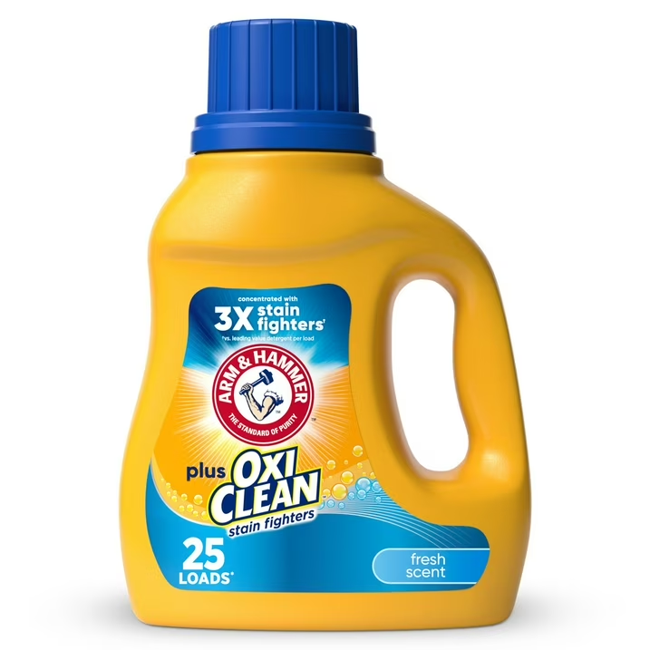 ARM & HAMMER Plus OxiClean Stain Fighter Liquid Detergent, Fresh Scent, 32.5 Oz
