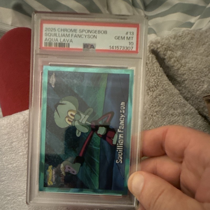 2025 Chrome SpongeBob Squilliam Fancyson #13 Aqua Lava PSA 10