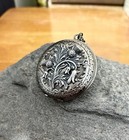 Vintage Scottish Thistle Locket Necklace Antique Silver plated Scotland Celtic — photo 4