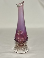 Fenton Art Glass Cranberry Opalescent Hobnail 8  Bud Vase  MINT 