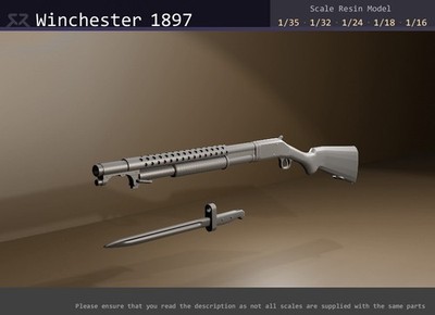 Winchester 1897 Trench Gun - 1/35, 1/32, 1/24, 1/18, 1/16 Resinmodell