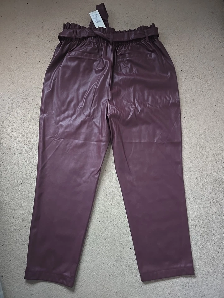 Faux Leather Trousers Burgundy - Image 4 of 4