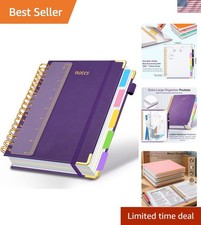 Hardcover Spiral Notebook 8"x10" Journal Notebook with Tabs and Removable Div...