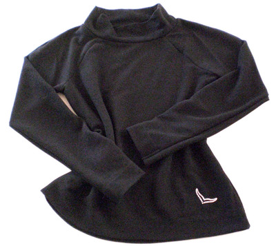 NEUwertig - Trigema Pulli-Shirt, Stehkragen, feine Ripp-Struktur, schwarz, Gr. S