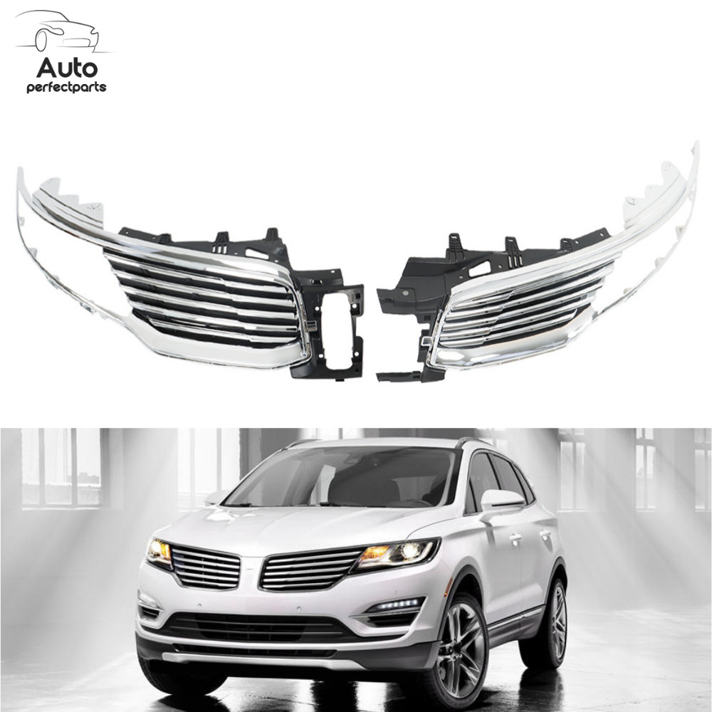 Front Upper Grille Grill Plastic Passenger+Driver Side For Lincoln MKX 2016-2018