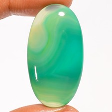 Green Botswana Agate Oval Shape Cabochon Loose Gemstone 43 Ct 39X21X6mm EE-54400