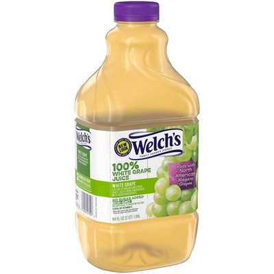 Welch's 100% Juice, White Grape, No Sugar Added, 64 Ounce Bottles (Pack of 8)