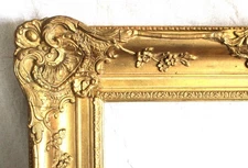 VINTAGE FIT 16 X 20 PICTURE FRAME GOLD FRENCH BAROQUE NOUVEAU WOOD MID CENTURY