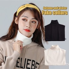 Womens Detachable Turtleneck False Collar Elastic Knit Fashion Accessory