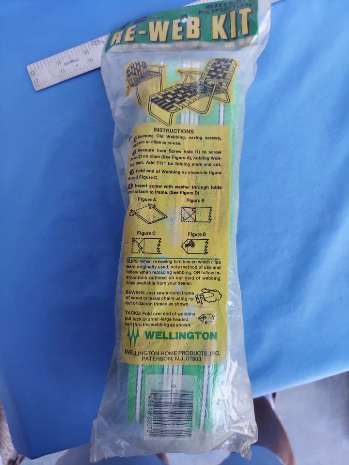 Kit de re-web de silla de césped vintage verde 72 pies. Foto 2 de 3