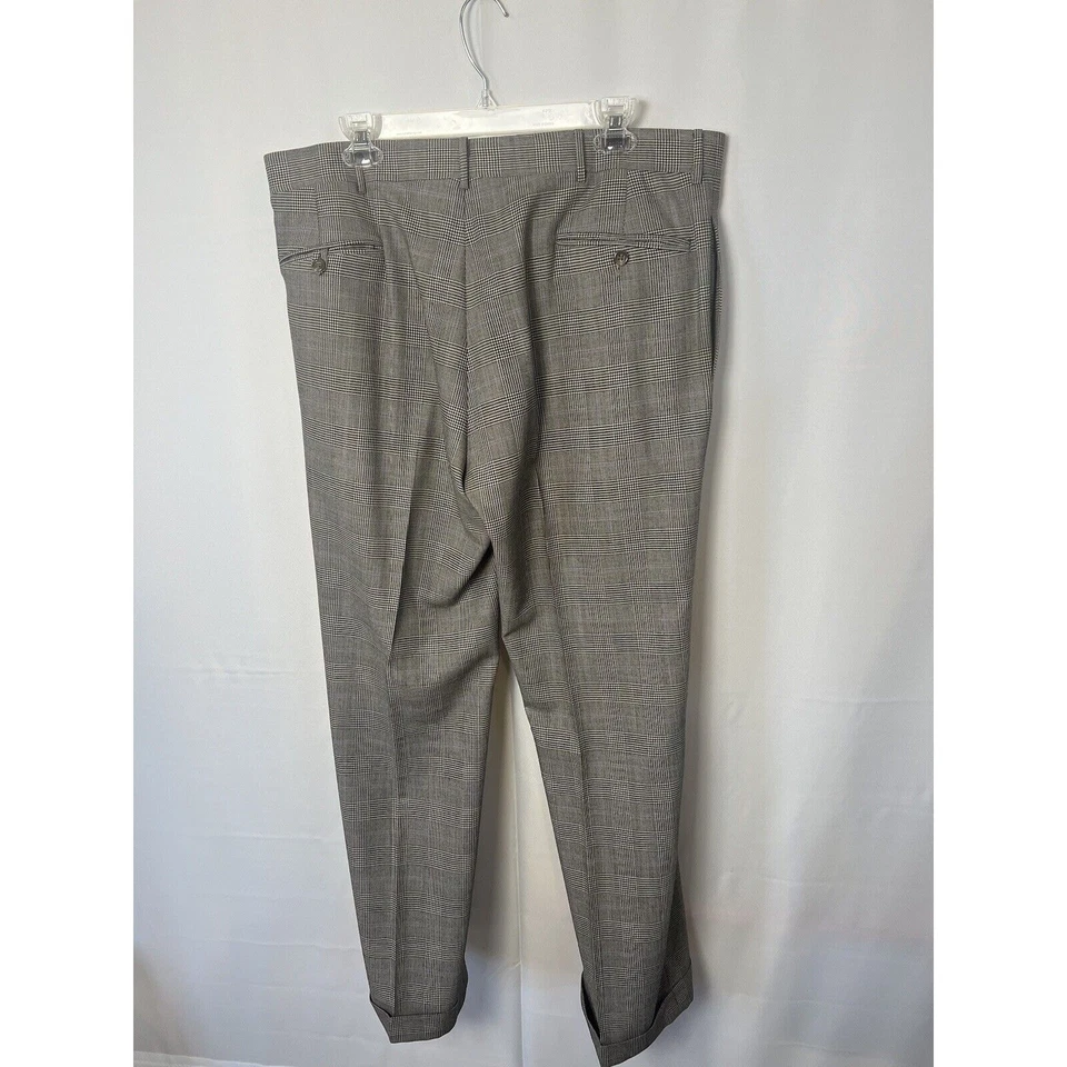 Pantalones de Lana Polo Ralph Lauren Vintage Años 80 90 38x30 Plisados Pata de Gallo Foto 2 de 4