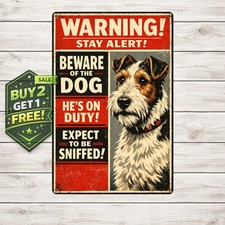Beware I Live Here Schnauzer Aluminum Dog Sign Home Safety Decor 8x12