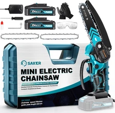 Saker Mini Chainsaw,6 Inch Portable Electric Chainsaw Cordless, Small Handheld C