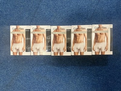 5 Calvin Klein Boxer Brief Cotton Stretch Classic Fit 3 Pack M Black w/Black w8
