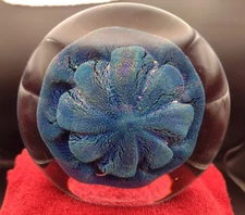 Eickholt Art Glass Paperweight Signed 2004 Sand Dollar