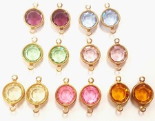 6 Vintage Swarovski Jewel 47SS Channel 2 Loop Connectors -7 Colors You Pick J140