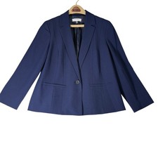 Kasper Woman Blazer Sz 16W Single Button Fully Lined Blue New w Tags Career Pro