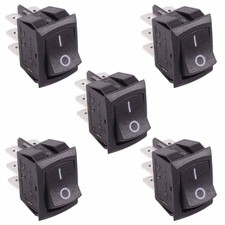 5 x On-On Rectangle Rocker Switch DPDT 10A